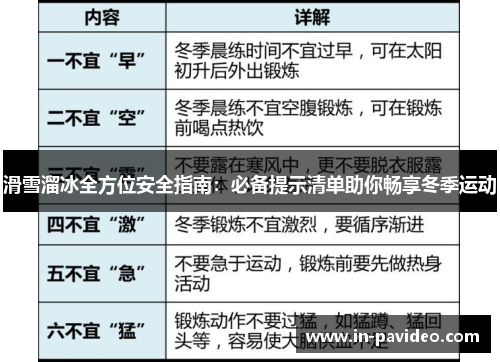 滑雪溜冰全方位安全指南：必备提示清单助你畅享冬季运动